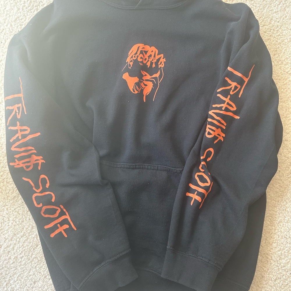 Travis Scott Black and Orange Men's Hoodie